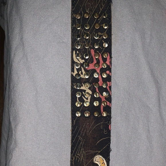 Y2K VINTAGE- Ed Hardy Genuine Leather Black and Tan Belt For Men - Picture 4 of 10